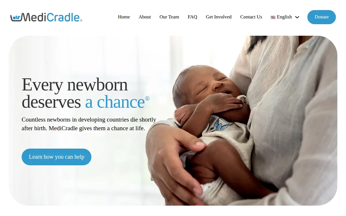 Homepage of Medicradle Foundation