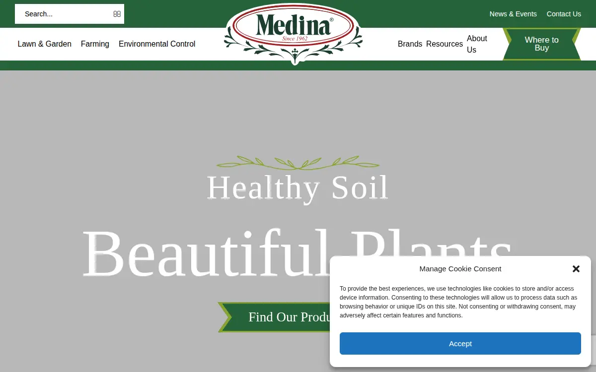 Homepage of Medina Agriculture Products Company, INC.
