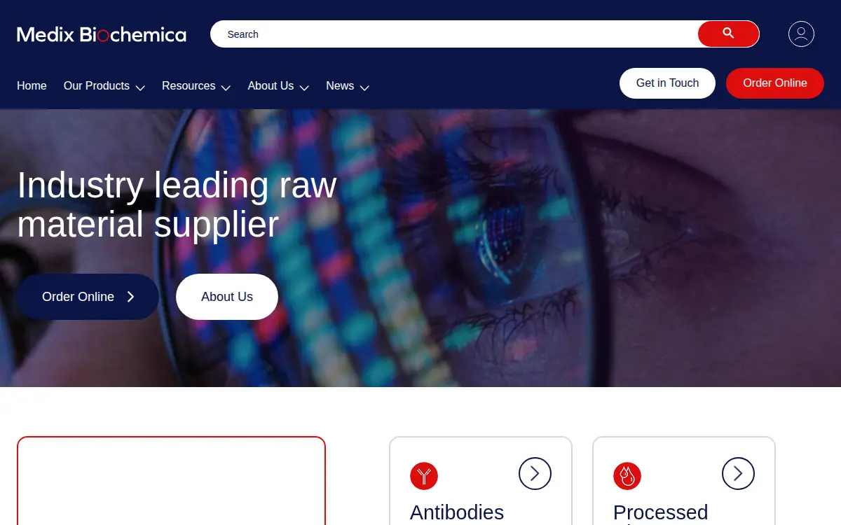 Homepage of Medix Biochemica Usa, INC.