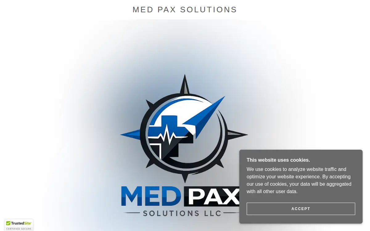 Homepage of Med Pax Solutions LLC