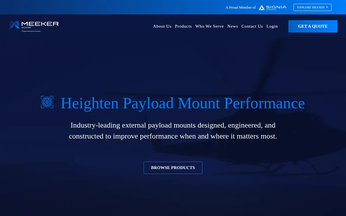 Homepage of Meeker Special Ops Corporation