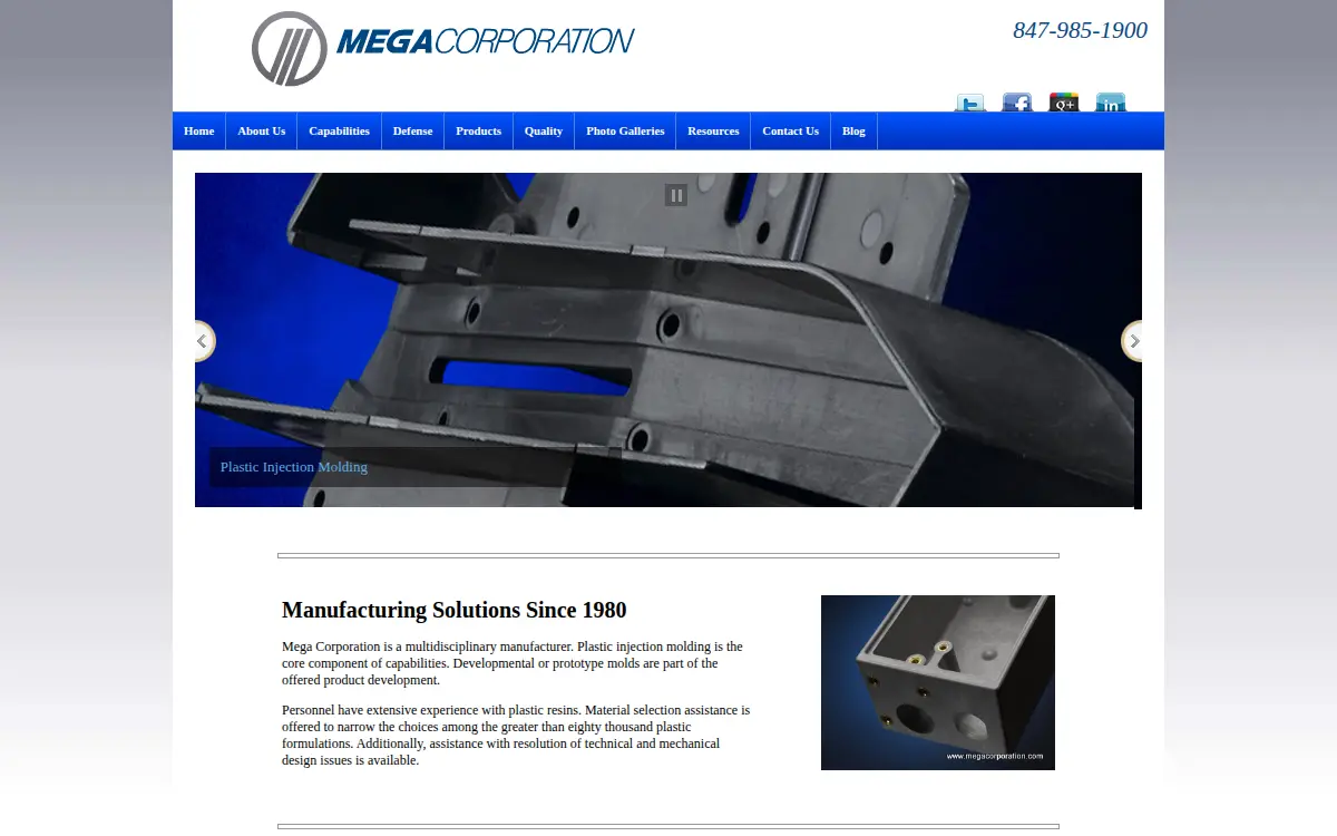 Homepage of Mega CORP