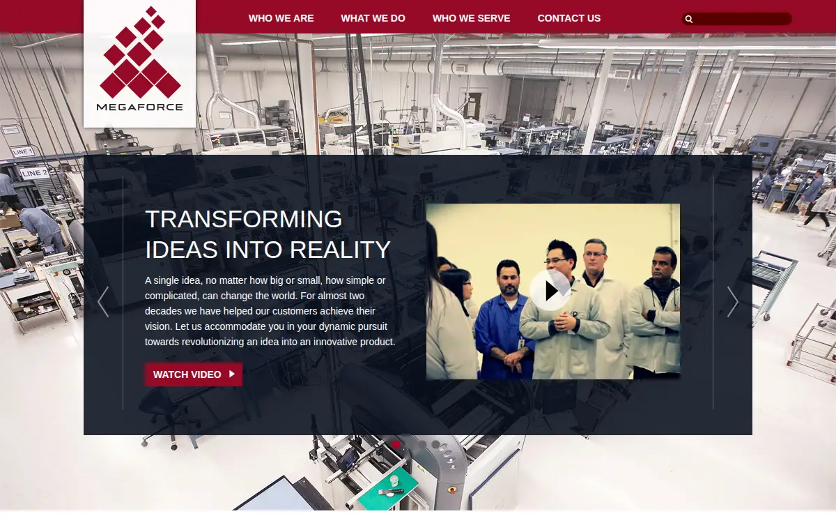 Homepage of Mega Force Corporation