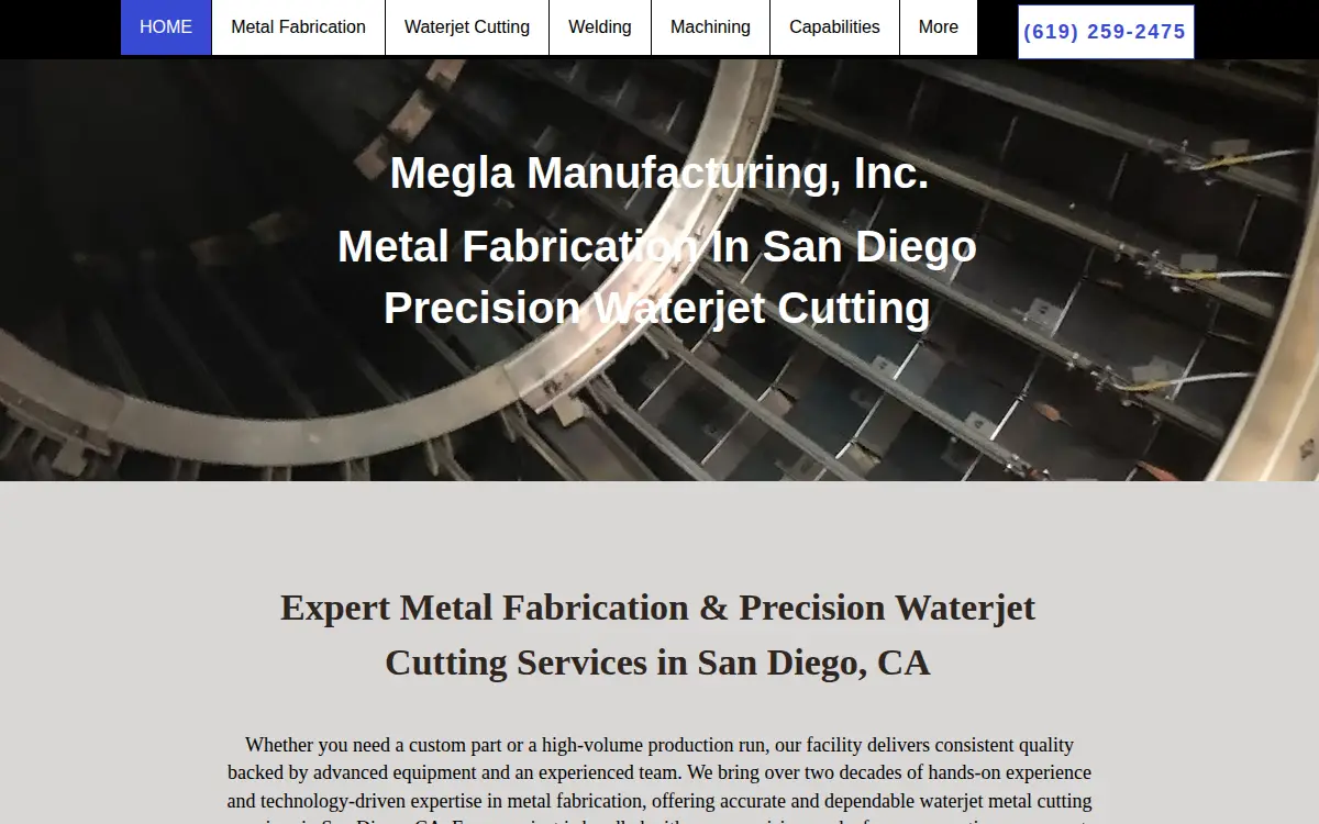 Homepage of Megla Manufacturing, INC.