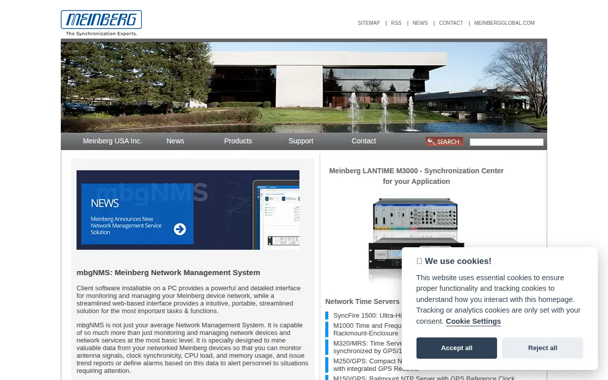 Homepage of Meinberg USA INC