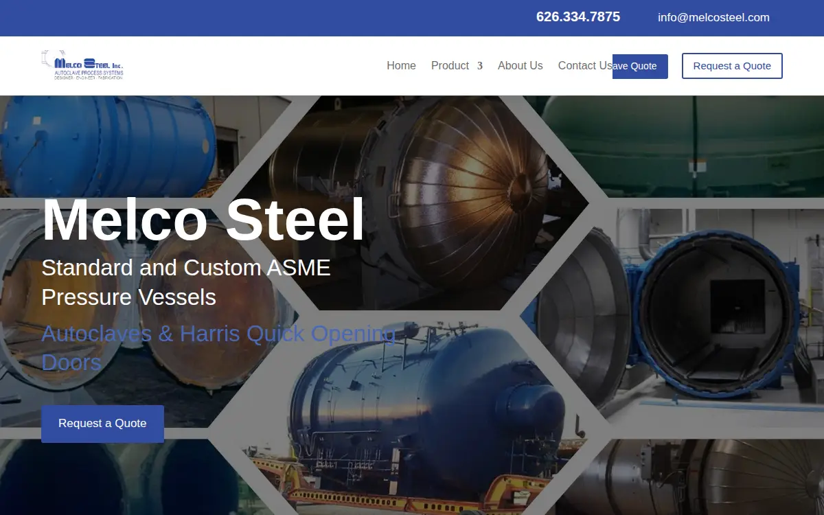 Homepage of Melco Steel INC
