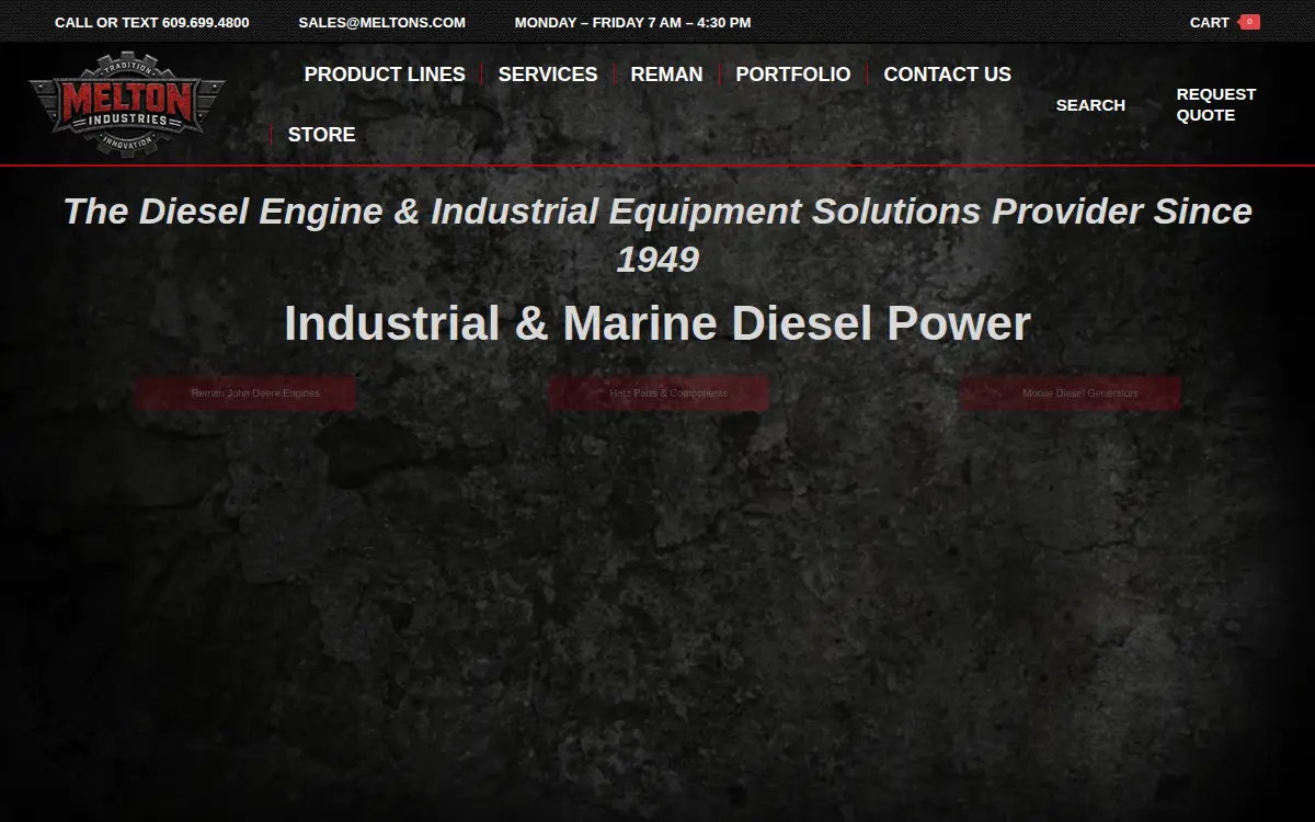 Homepage of Melton Sales & Service