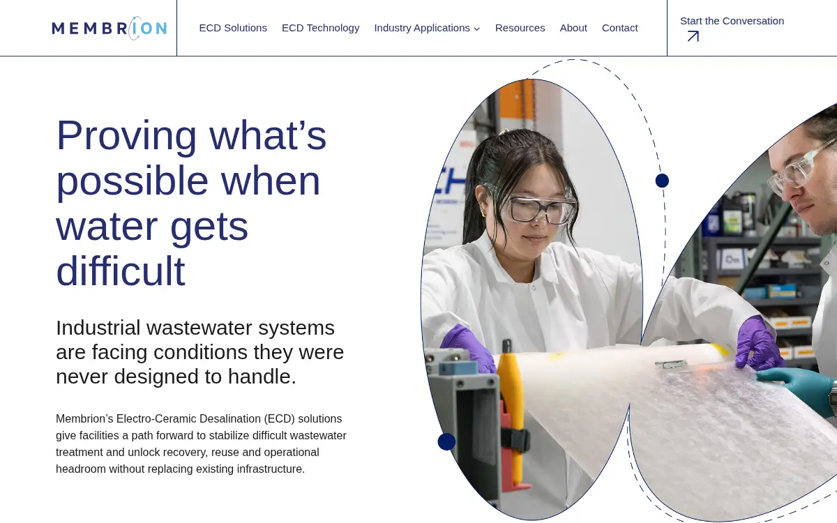 Homepage of Membrion INC