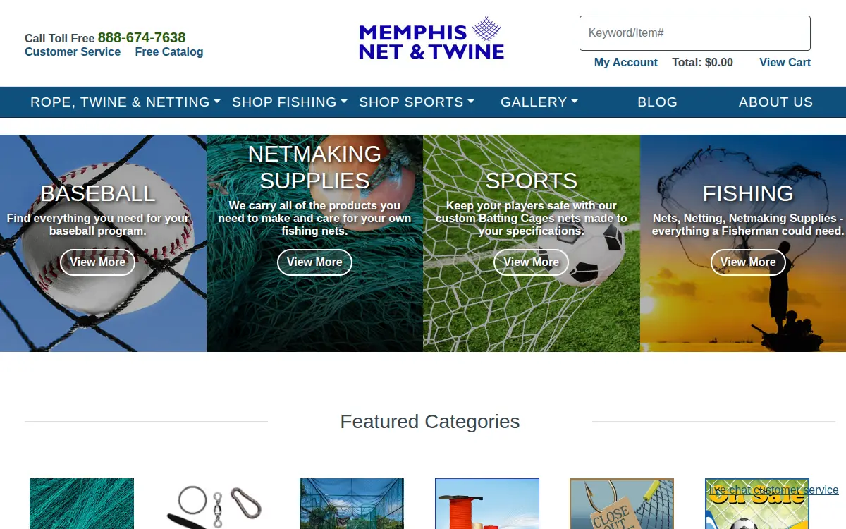 Homepage of Memphis Net and Twine Company, INC.