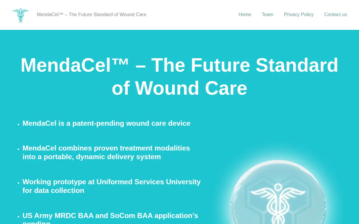 Homepage of Mendacel, INC