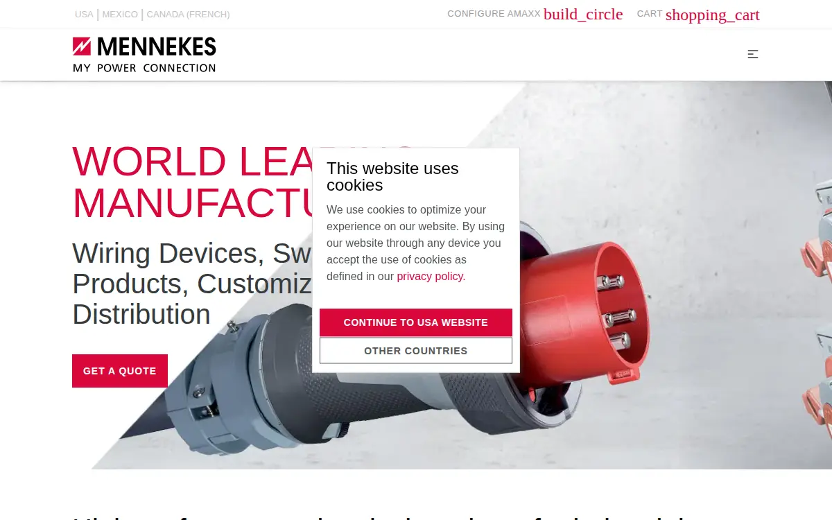 Homepage of Mennekes Electronics, INC.