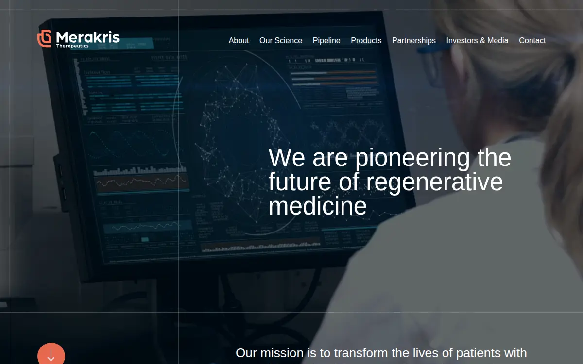 Homepage of Merakris Therapeutics INC