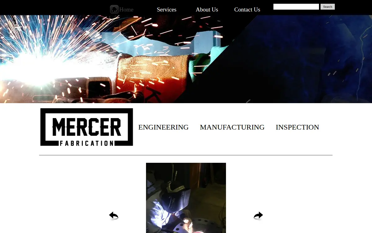 Homepage of Mercer Fabrication LLC