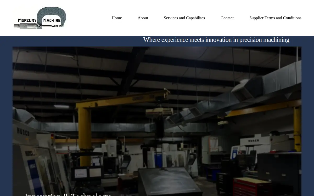 Homepage of Mercury Machine Works LLC