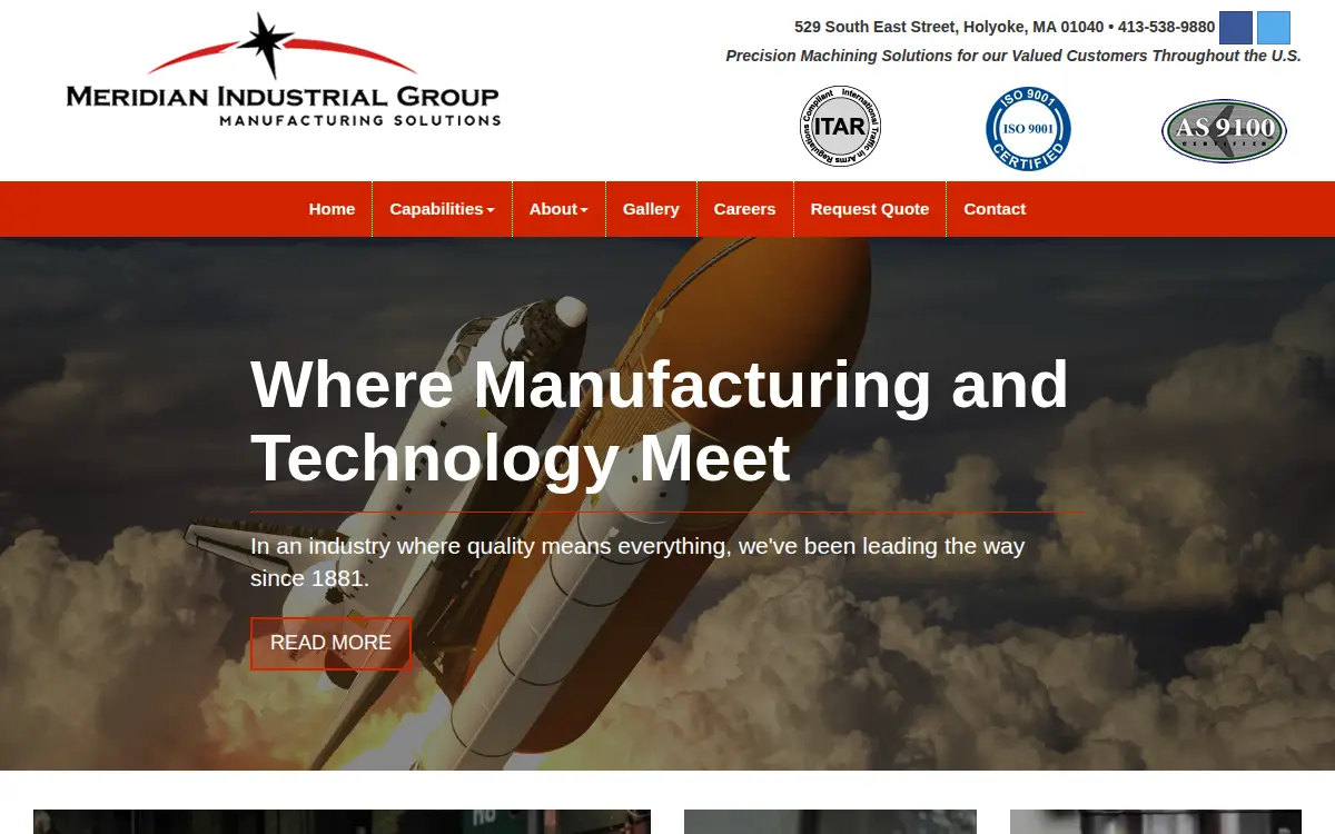 Homepage of Meridian Industrial Group, LLC