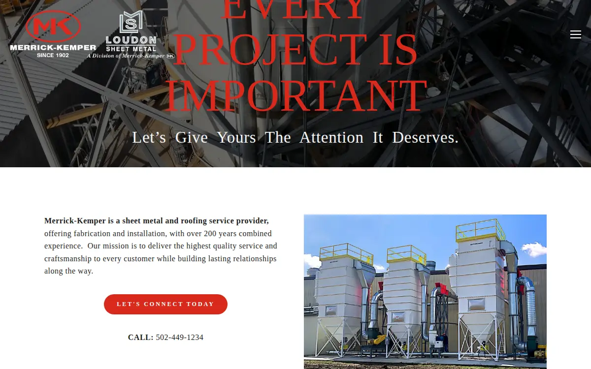 Homepage of Merrick Construction Companies, INC.