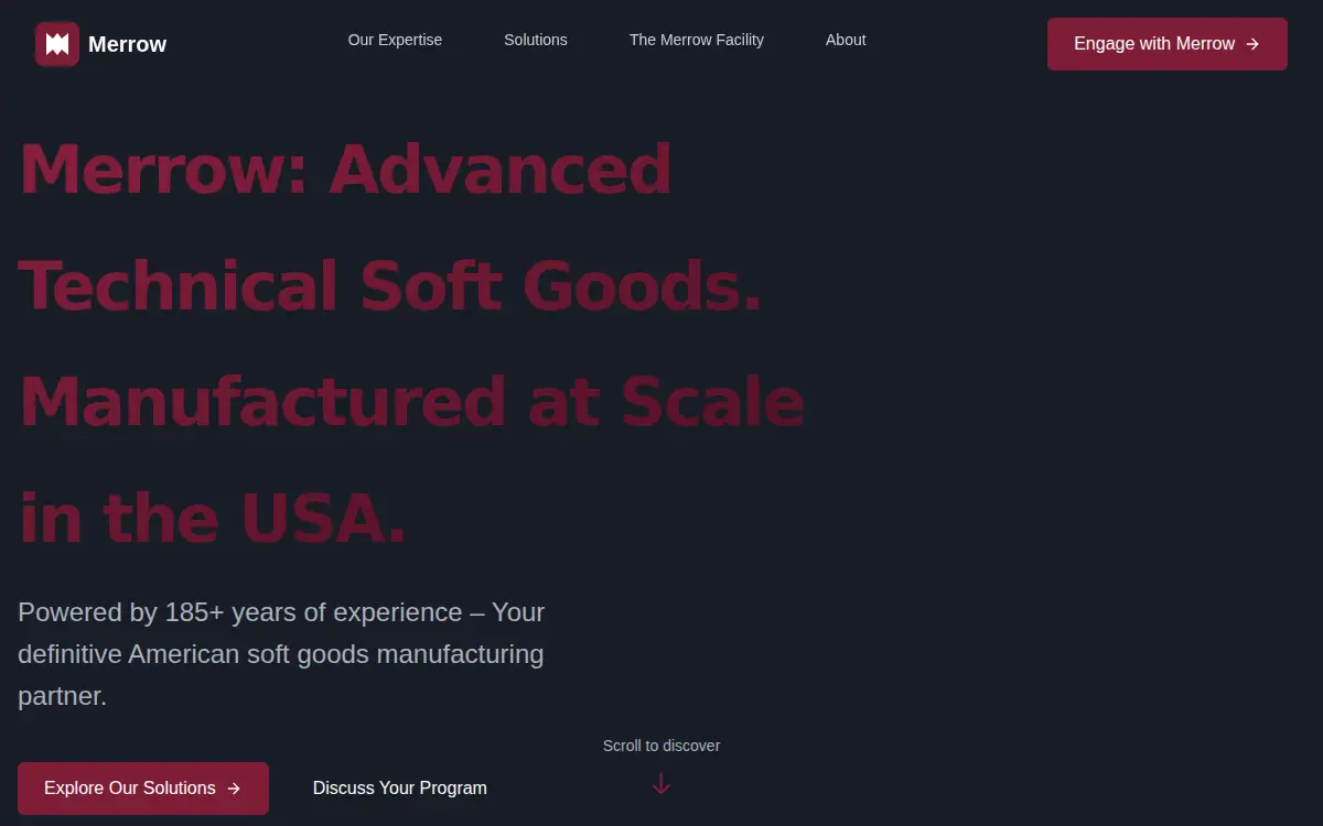 Homepage of Merrow Manufacturing LLC