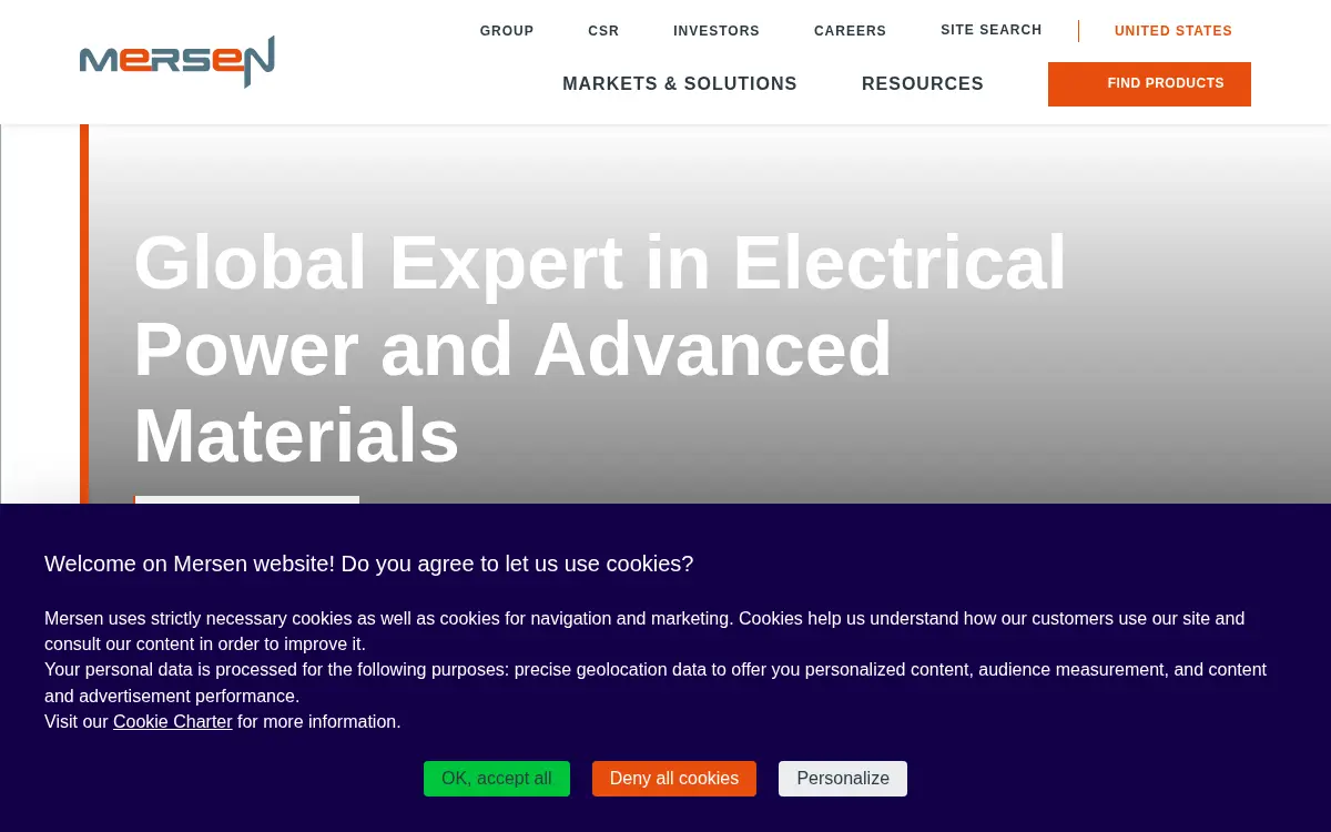 Homepage of Mersen USA Ptt CORP