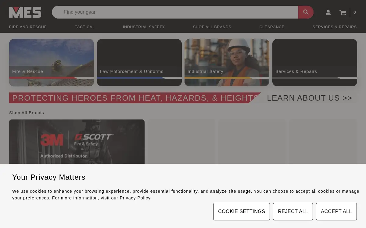 Homepage of Municipal Emergency Services, INC.