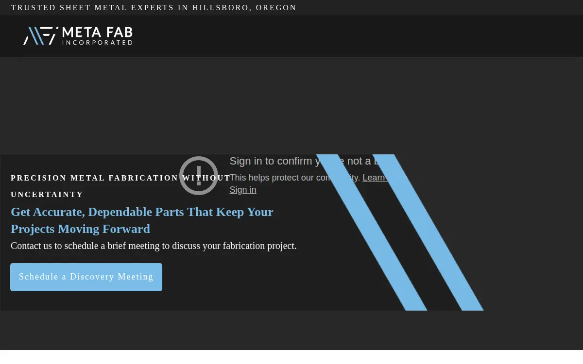 Homepage of Meta Fab, INC