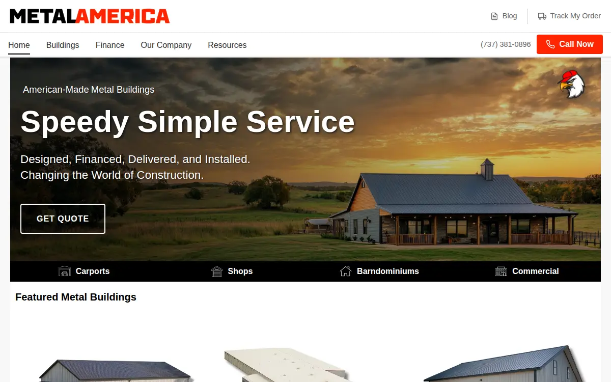 Homepage of Metal America LLC