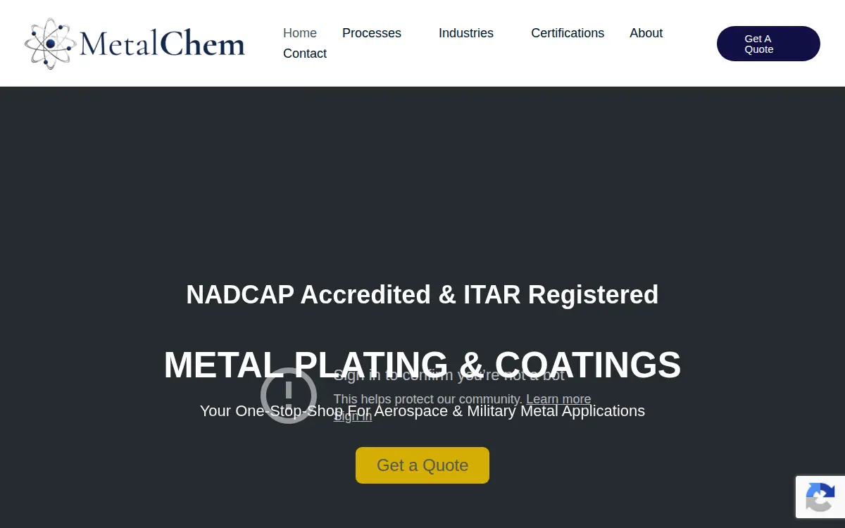 Homepage of Metal Chem, INC.