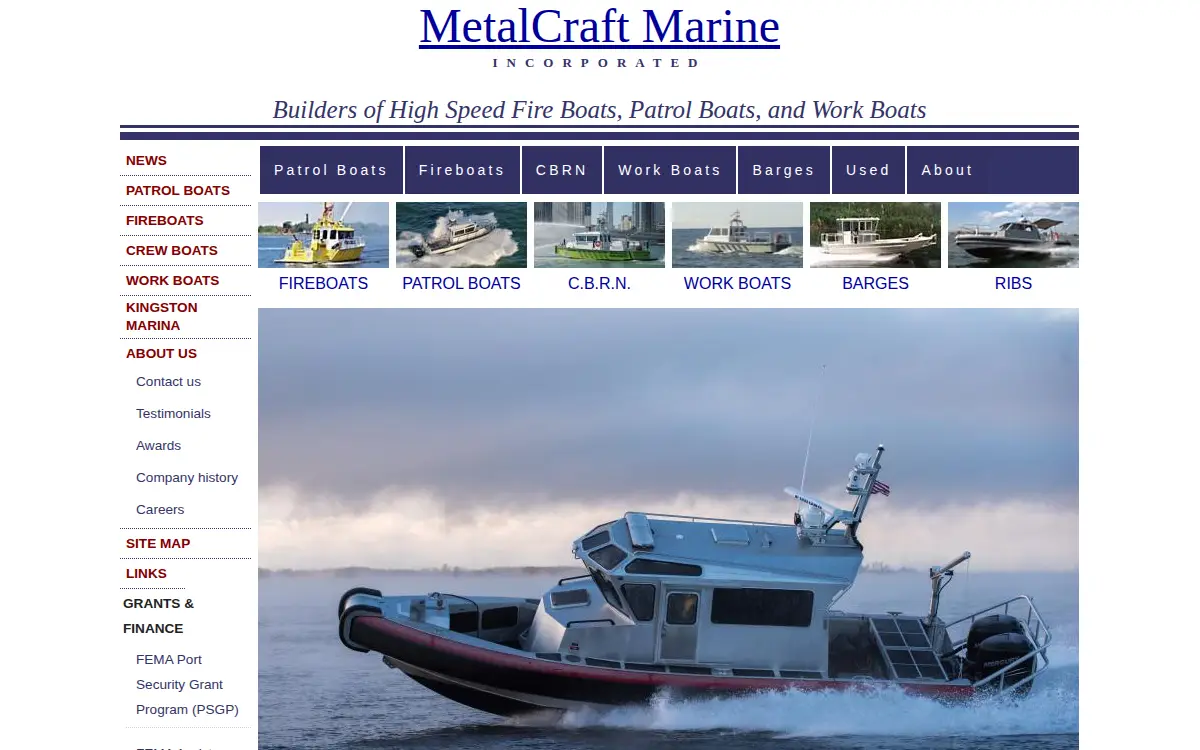 Homepage of Metalcraft Marine Us, INC.