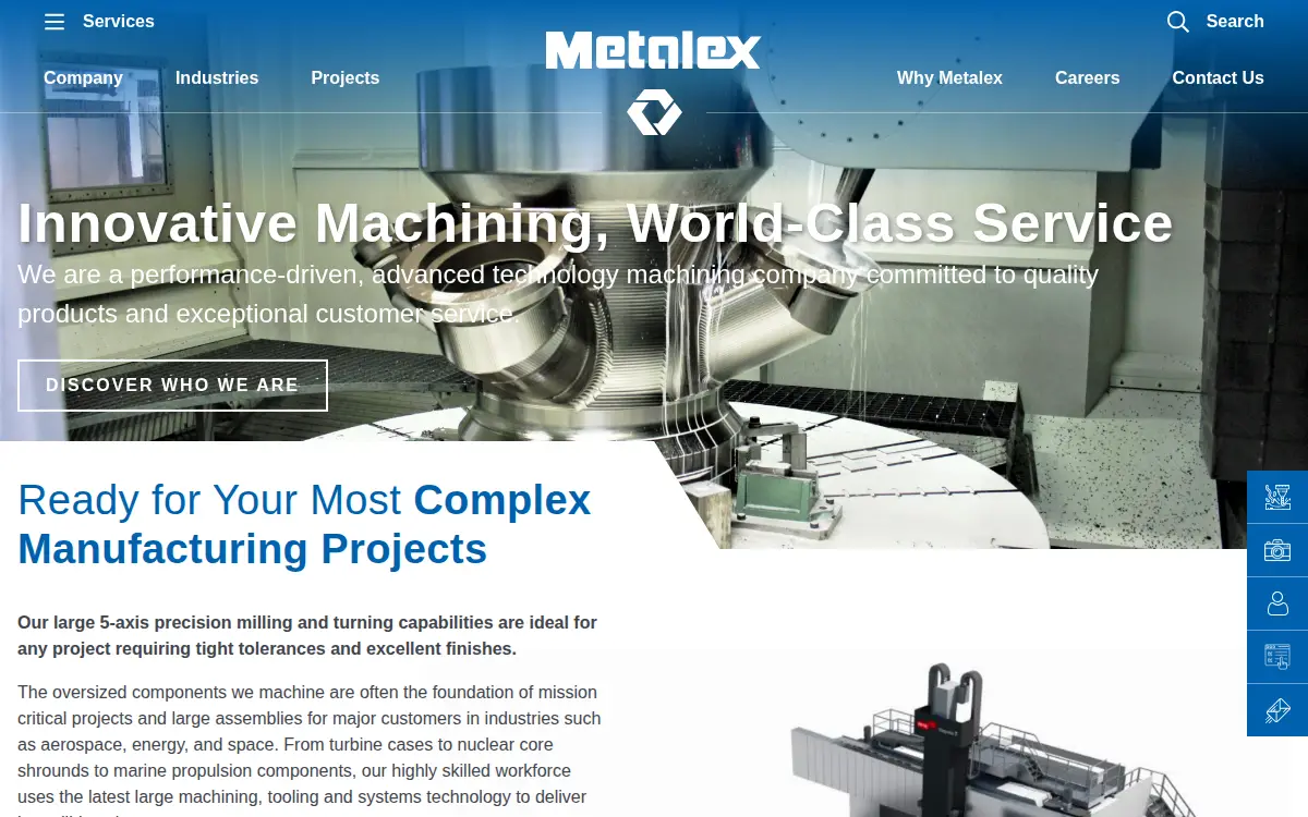 Homepage of Metalex Manufacturing INC