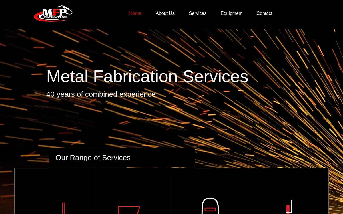 Homepage of Metal Fabricators Plus LLC