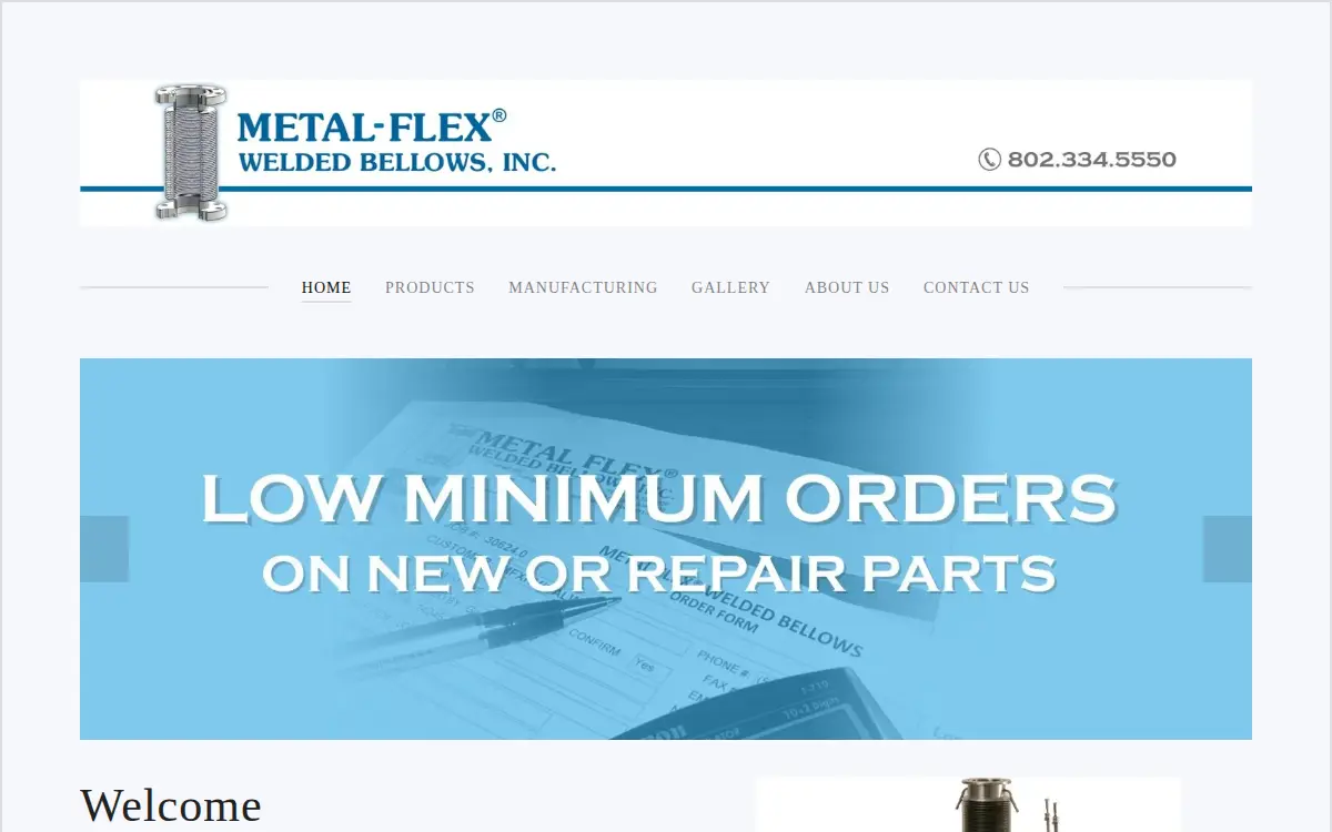 Homepage of Metal-flex Welded Bellows, INC.