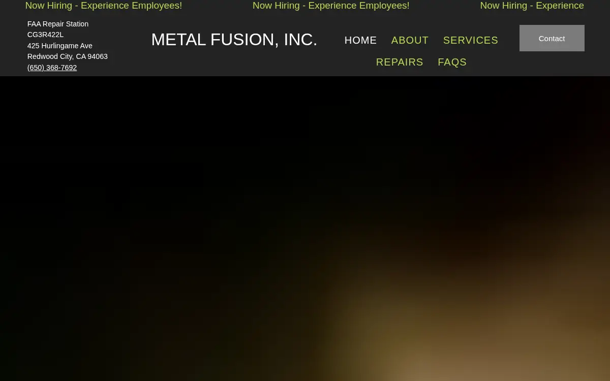 Homepage of Metal Fusion, INC.