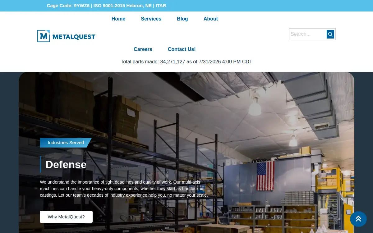 Homepage of Metalquest Unlimited, INC