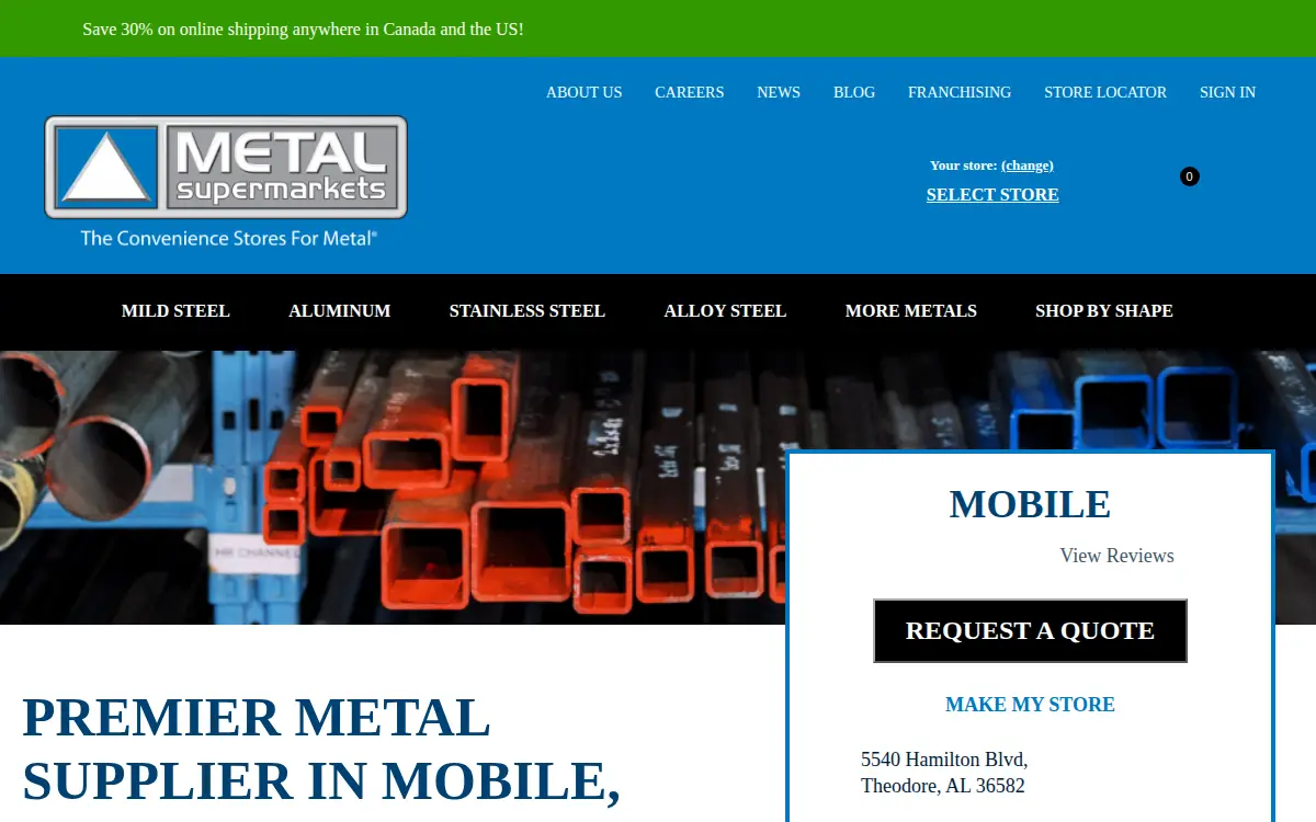 Homepage of Mobile Industrial Metal INC