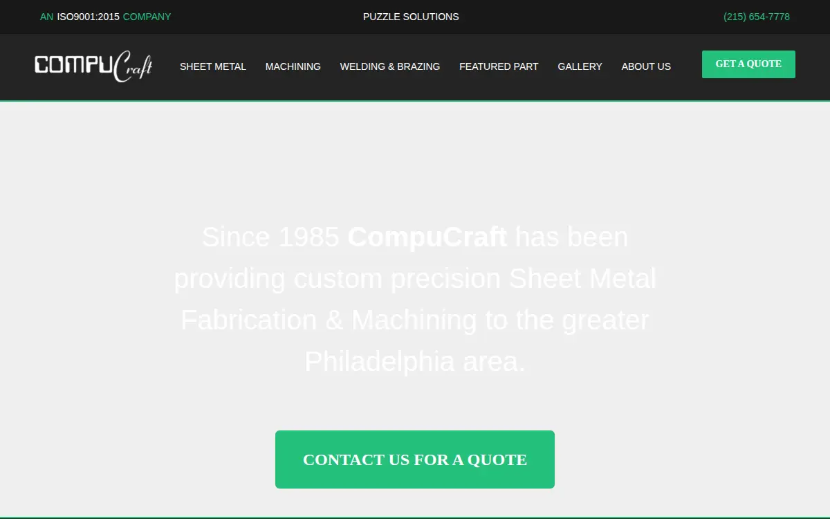 Homepage of Compucraft Fabricators INC