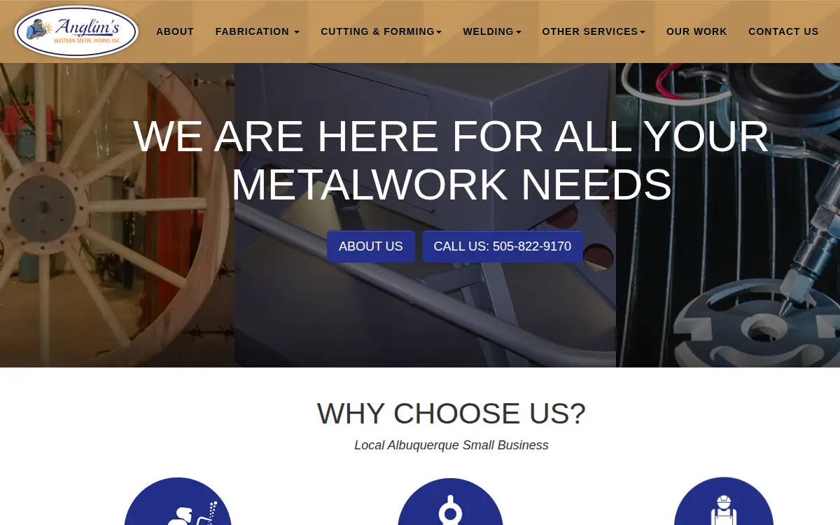 Homepage of Anglim's Western Metal Works, INC.
