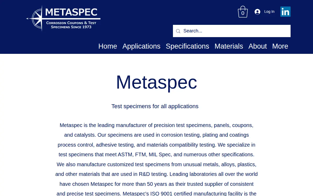 Homepage of Metaspec Services LLC