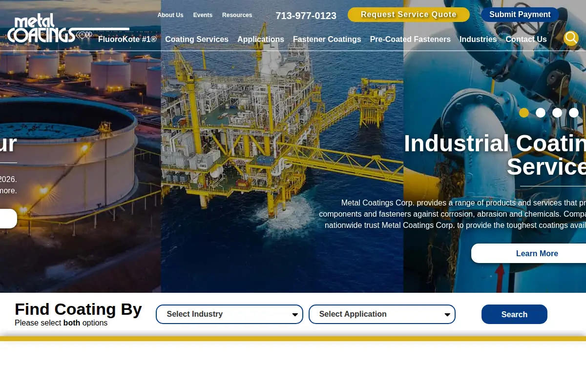 Homepage of Metal Coatings CORP