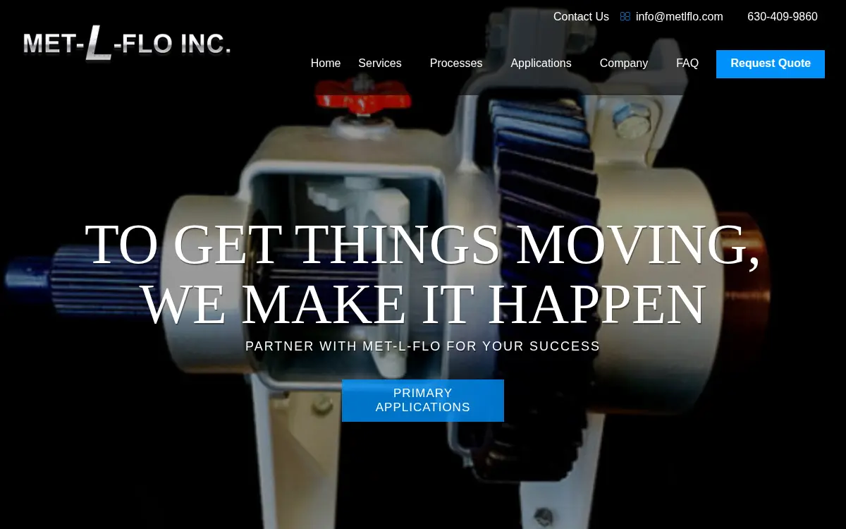 Homepage of Met-l-flo, INC