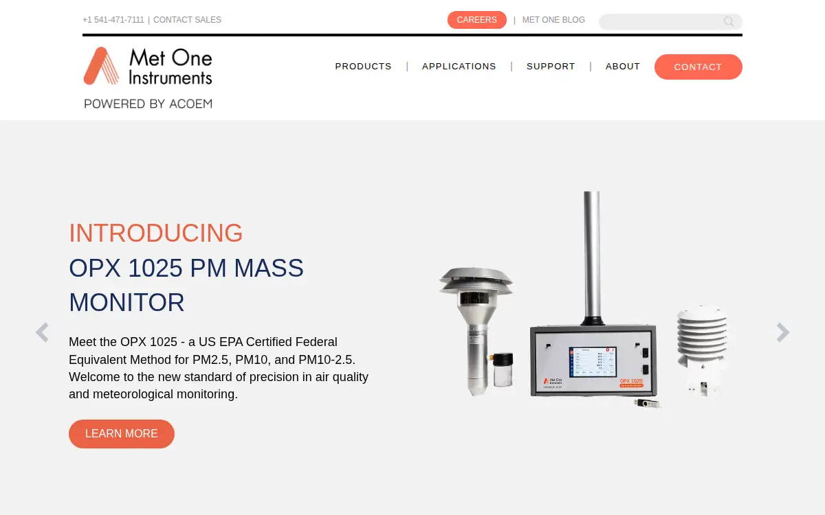 Homepage of Met One Instruments, INC.
