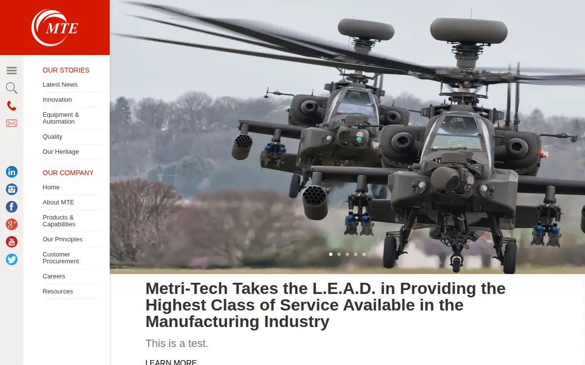 Homepage of Metri-tech Engineering, INC.