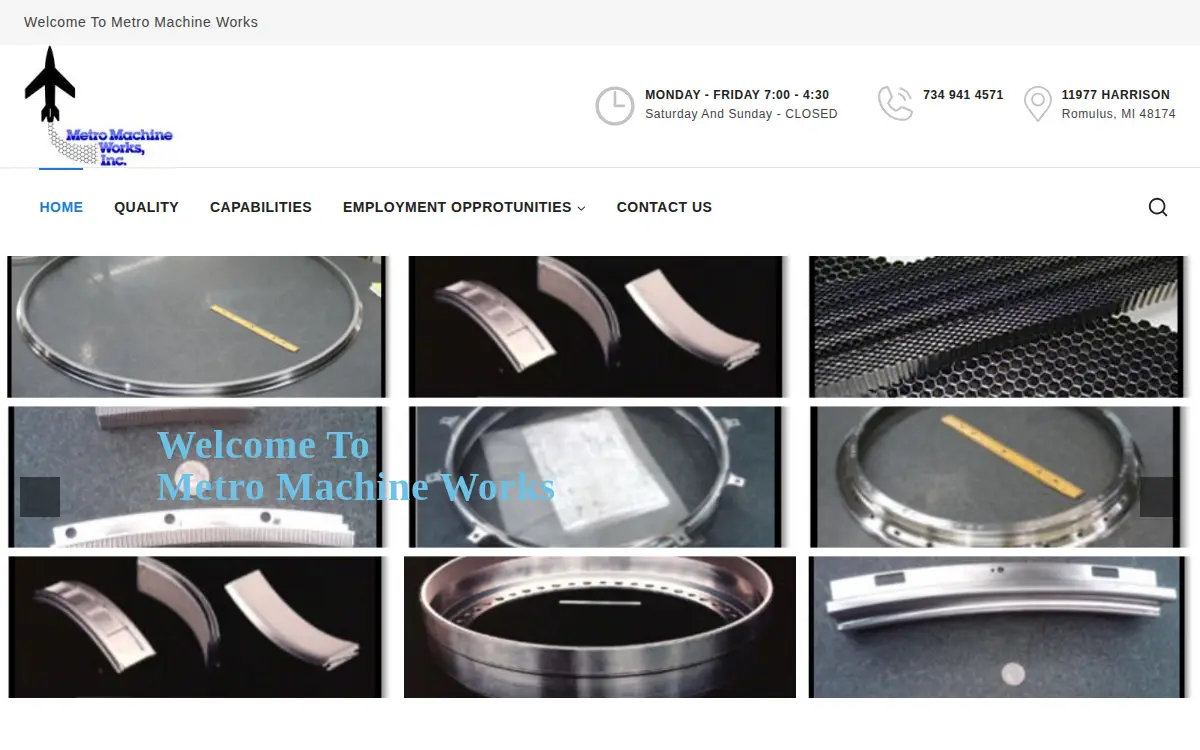 Homepage of Metro Machine Works INC