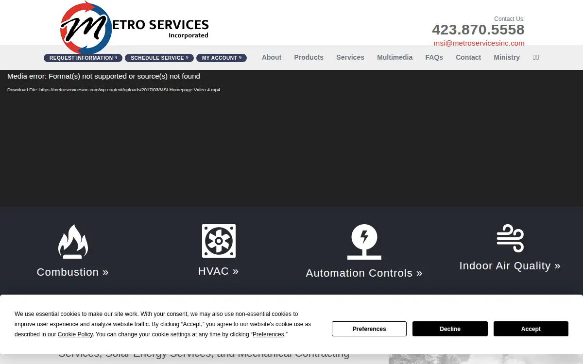 Homepage of Metro Services, INC