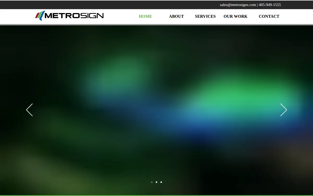 Homepage of Metrosign CORP