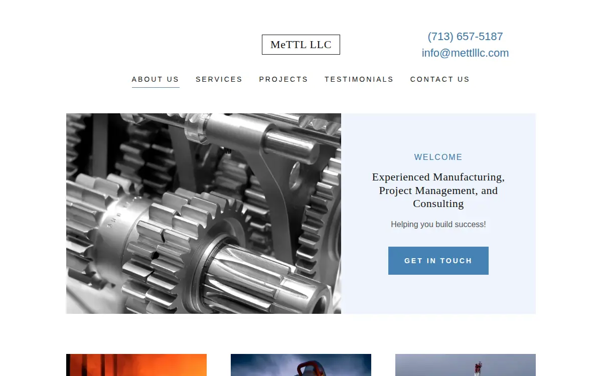 Homepage of Mettl LLC