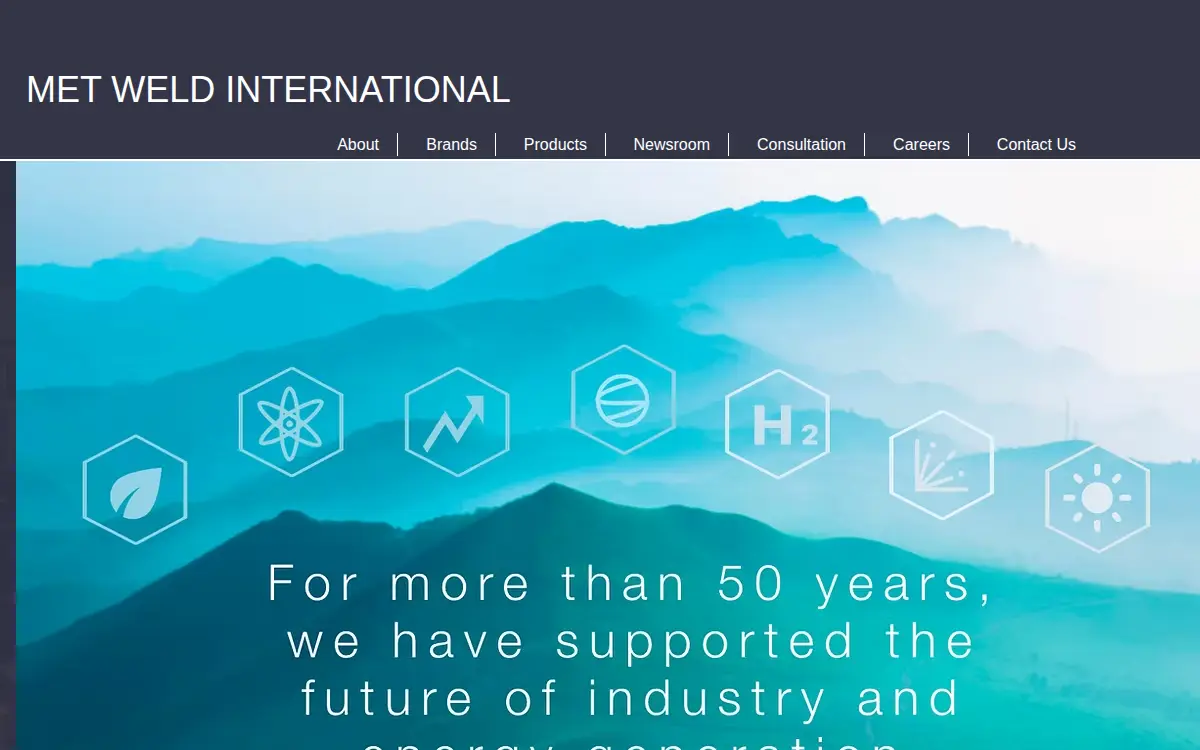Homepage of Met Weld International LLC
