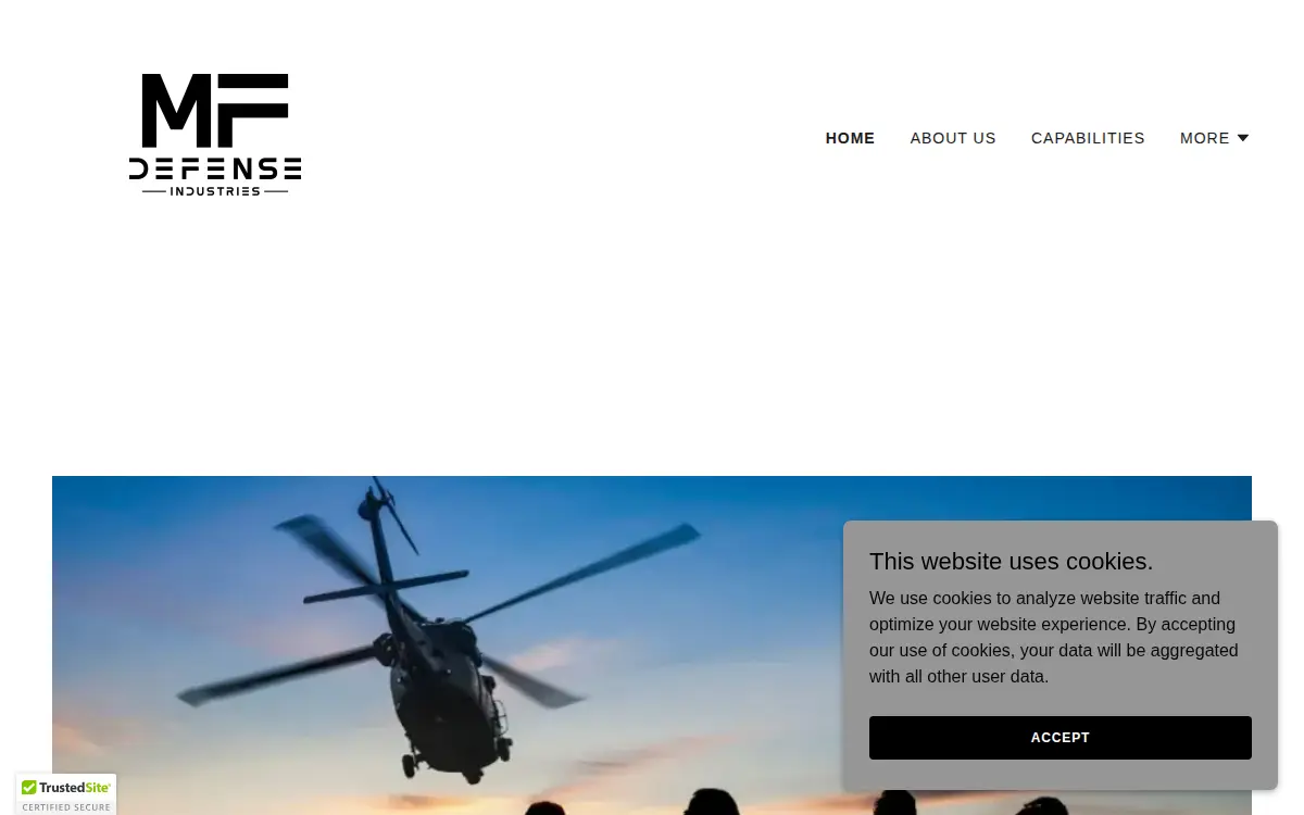 Homepage of Mf Defense Industries LLC
