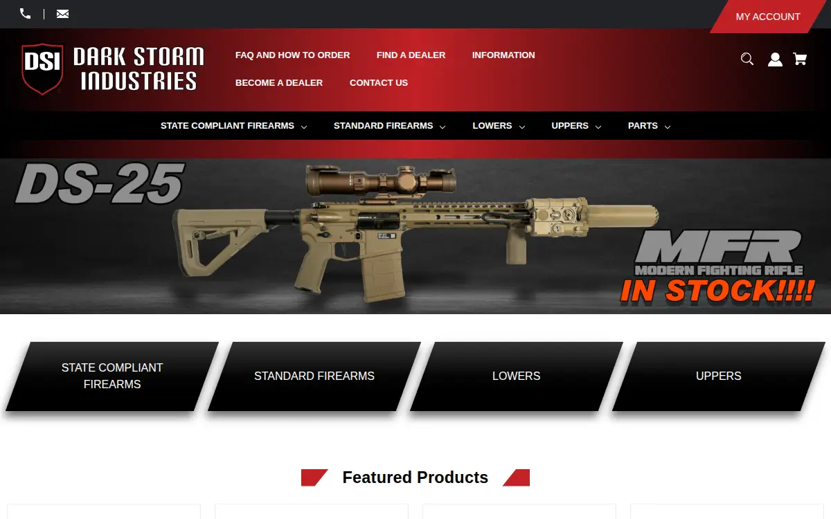 Homepage of Dark Storm Manufacturing LLC