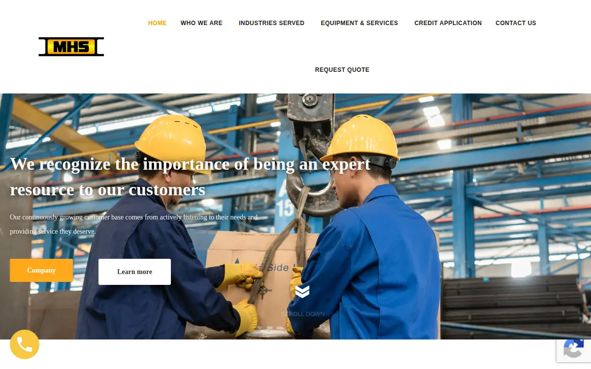 Homepage of Material Handling Systems, INC.