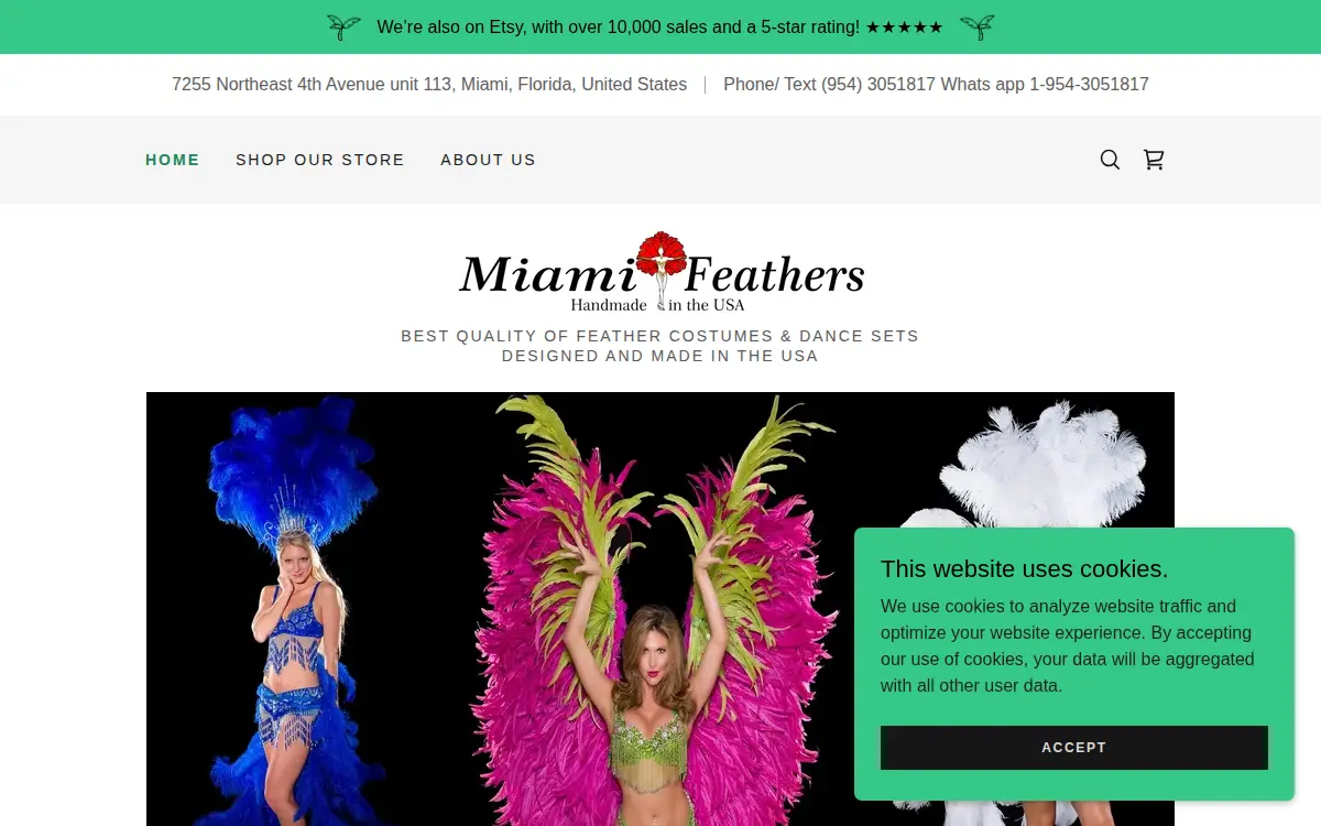 Homepage of Miami Feathers INC.
