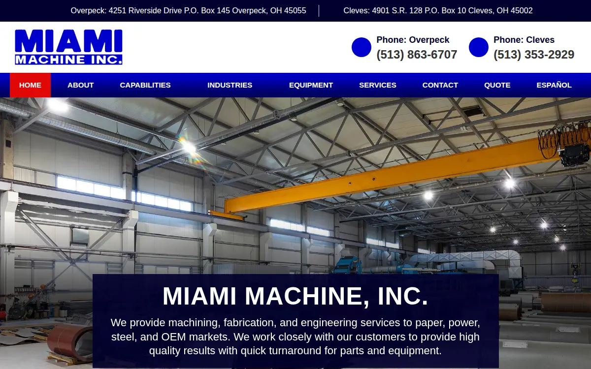 Homepage of Moore Manufacturing LLC